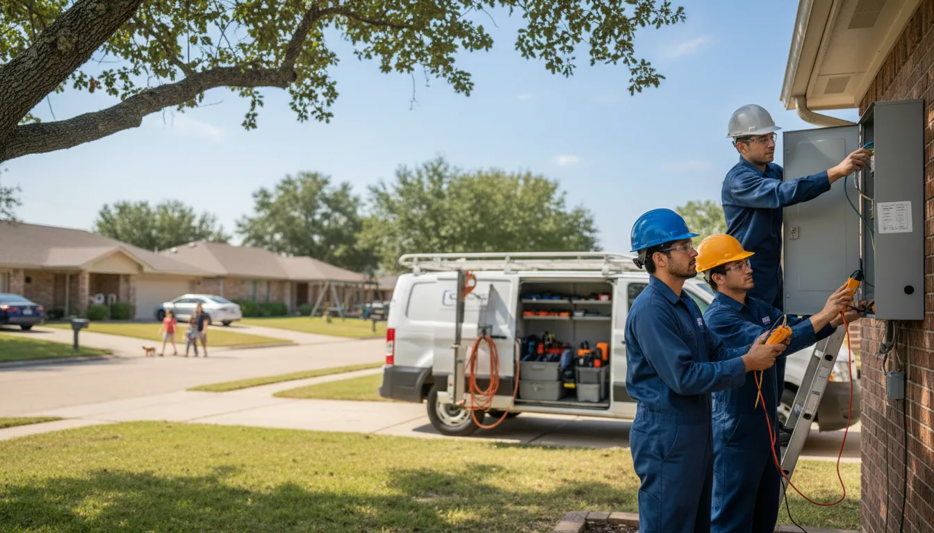 Certified electrician providing emergency electrical services in Danciger, TX